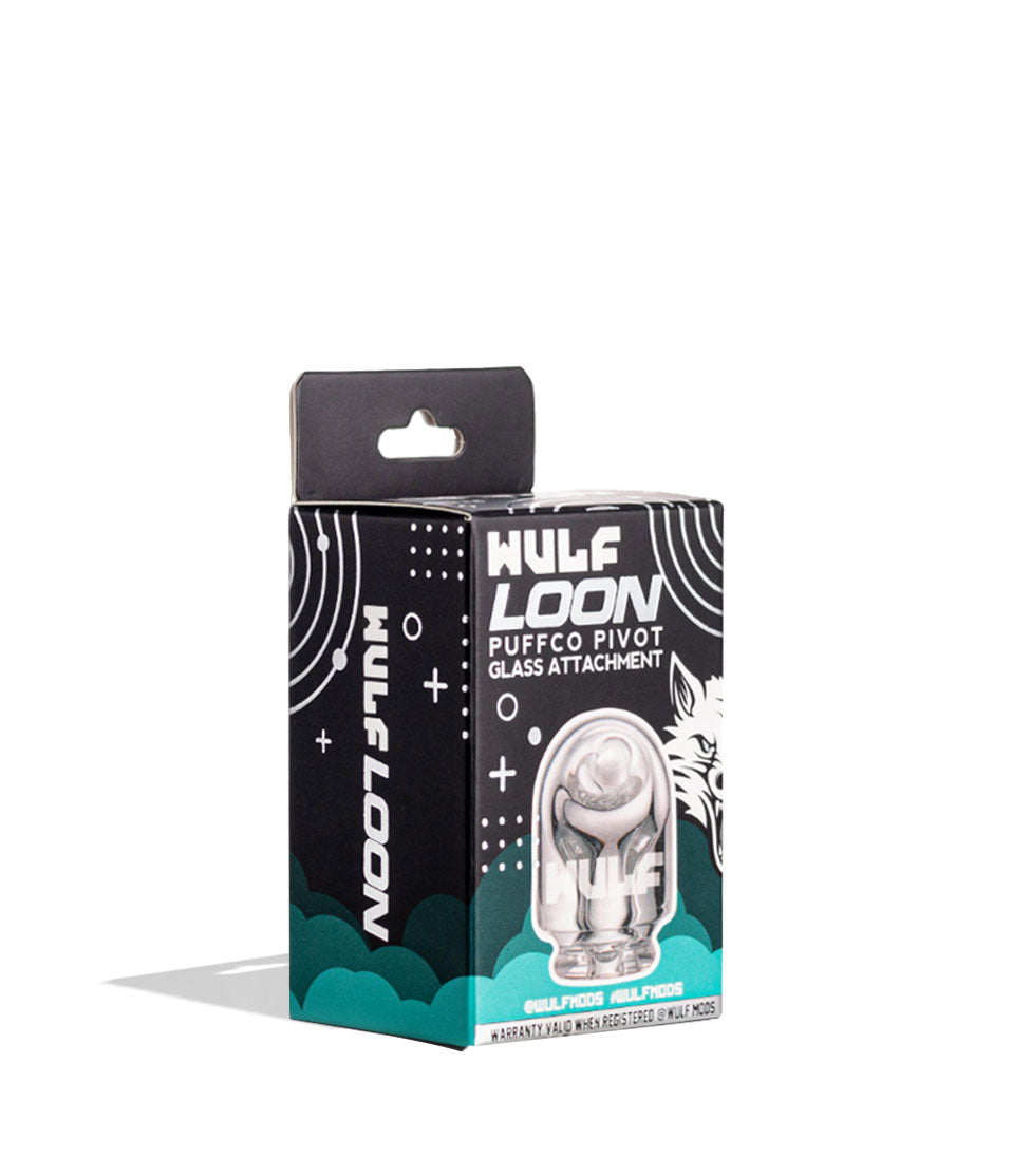 Clear Wulf Mods Loon Puffco Pivot Top packaging on white background