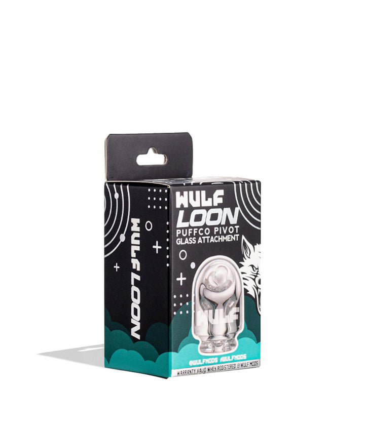 Clear Wulf Mods Loon Puffco Pivot Top packaging on white background