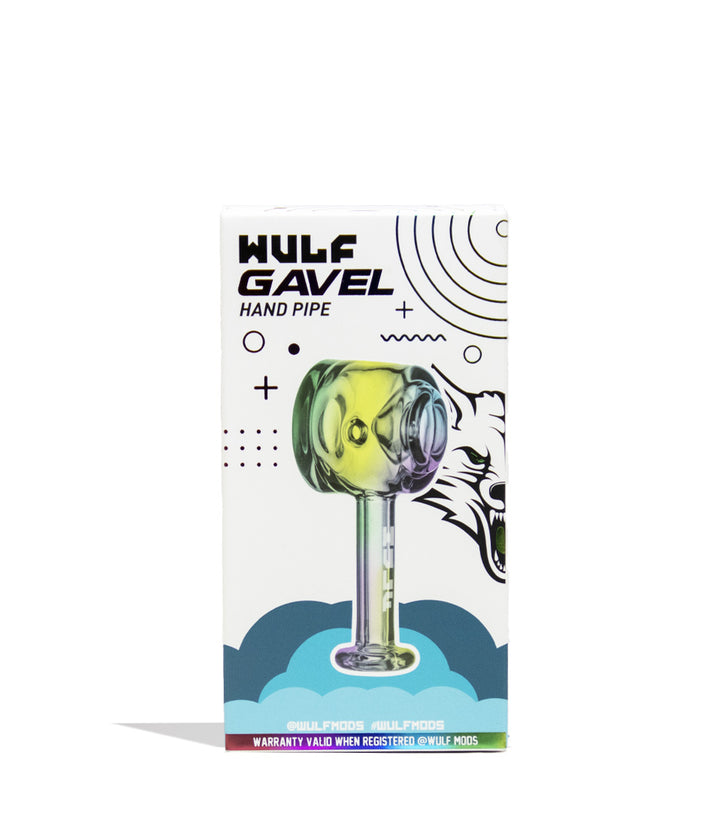 Full Color Wulf Mods Gavel Hand Pipe Packaging Front View on White Background