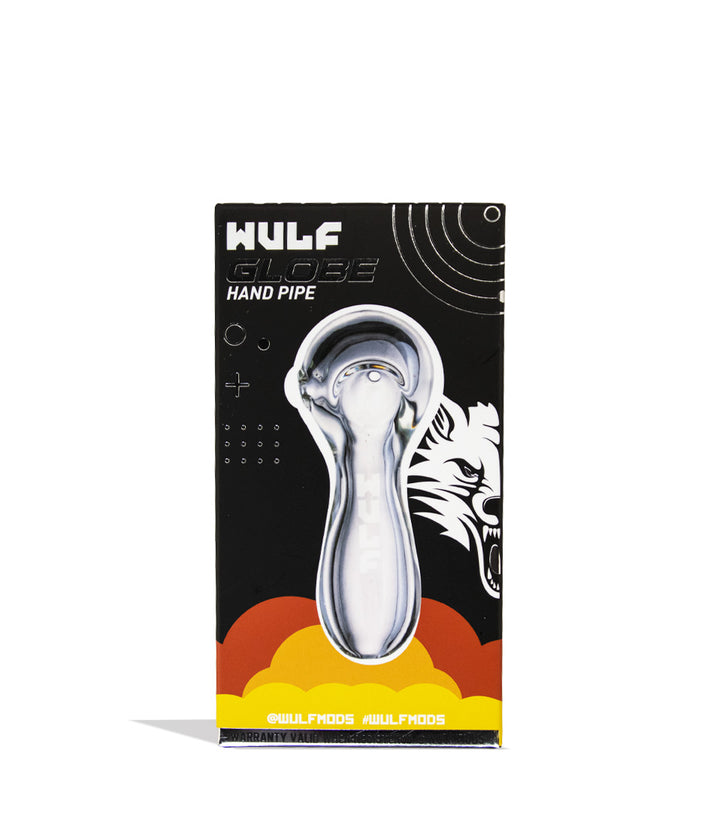 Clear Wulf Mods Globe Hand Pipe Front Packaging View on White Background