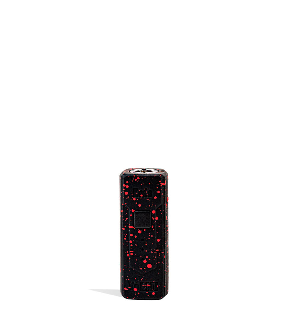 Black Red Spatter Wulf Mods KODO Cartridge Vaporizer Front View on White Background