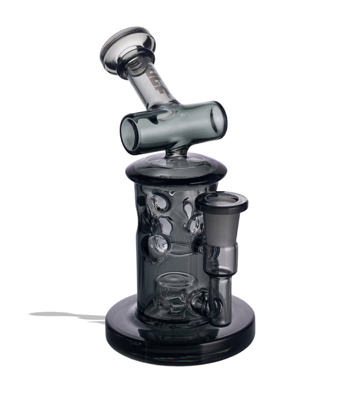 Smoke Wulf Mods Tyde 14mm Dab Rig with Quartz Banger side view on white background